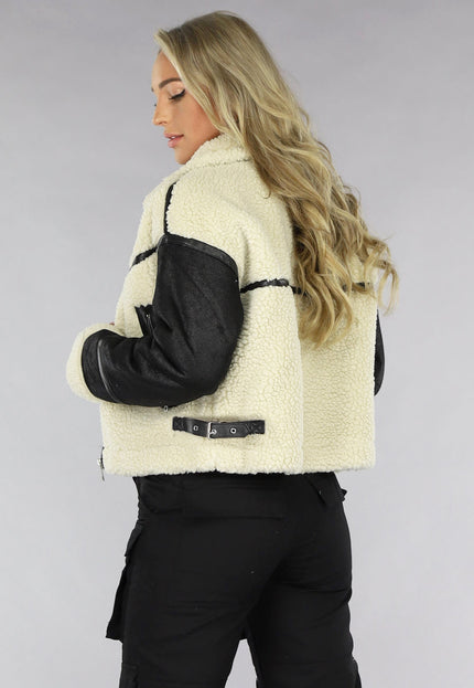 Zwart/Beige Lammy Coat