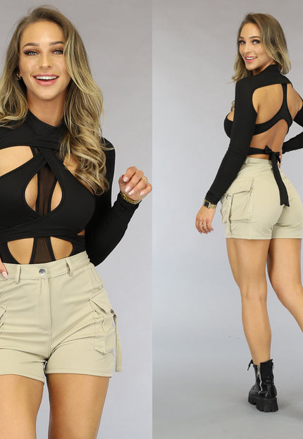 OP=OP.09.NL Zwarte Bandage Bodysuit