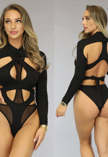 OP=OP.09.NL Zwarte Bandage Bodysuit