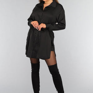 Zwarte Blouse Jurk met Broekje
