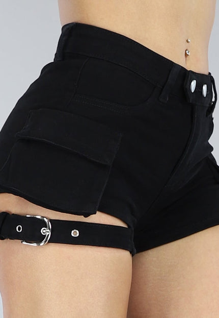 Zwarte Denim Cargo Short