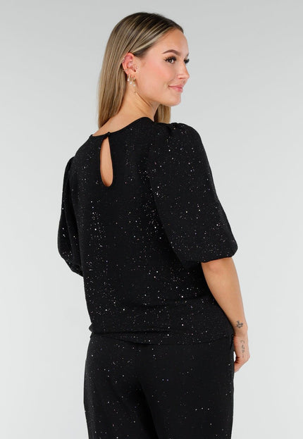 Zwarte Galaxy Glitter Top