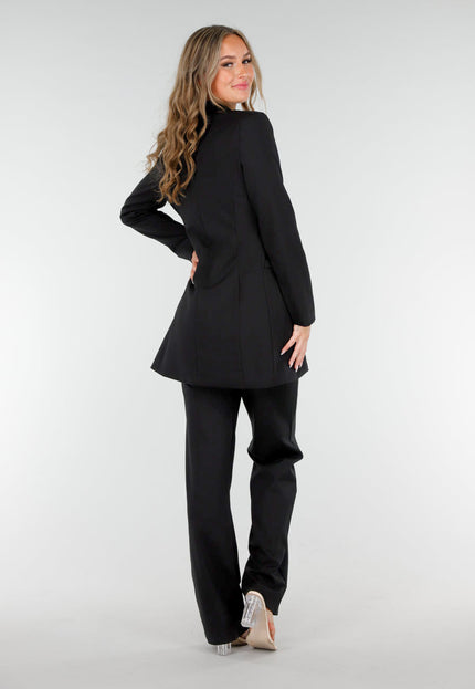 OP=OP.38.NL Zwarte Halflange Stretch Blazer