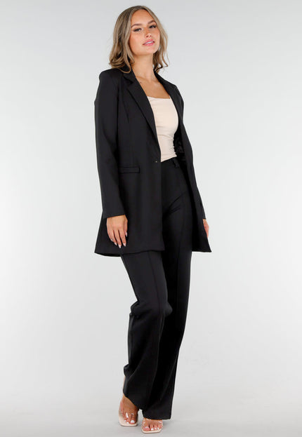 OP=OP.38.NL Zwarte Halflange Stretch Blazer