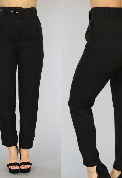 OP=OP.39.S Zwarte High Waist Pantalon met Riem