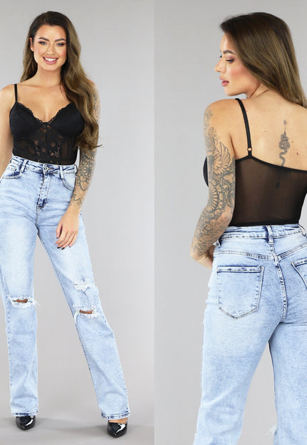 Zwarte Kanten Bodysuit