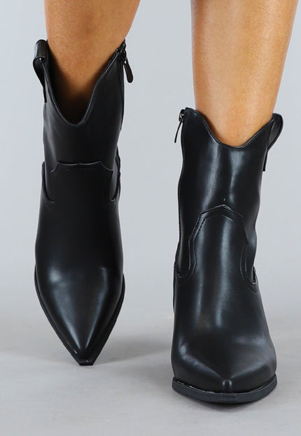 Zwarte Korte Cowboy Laarsjes