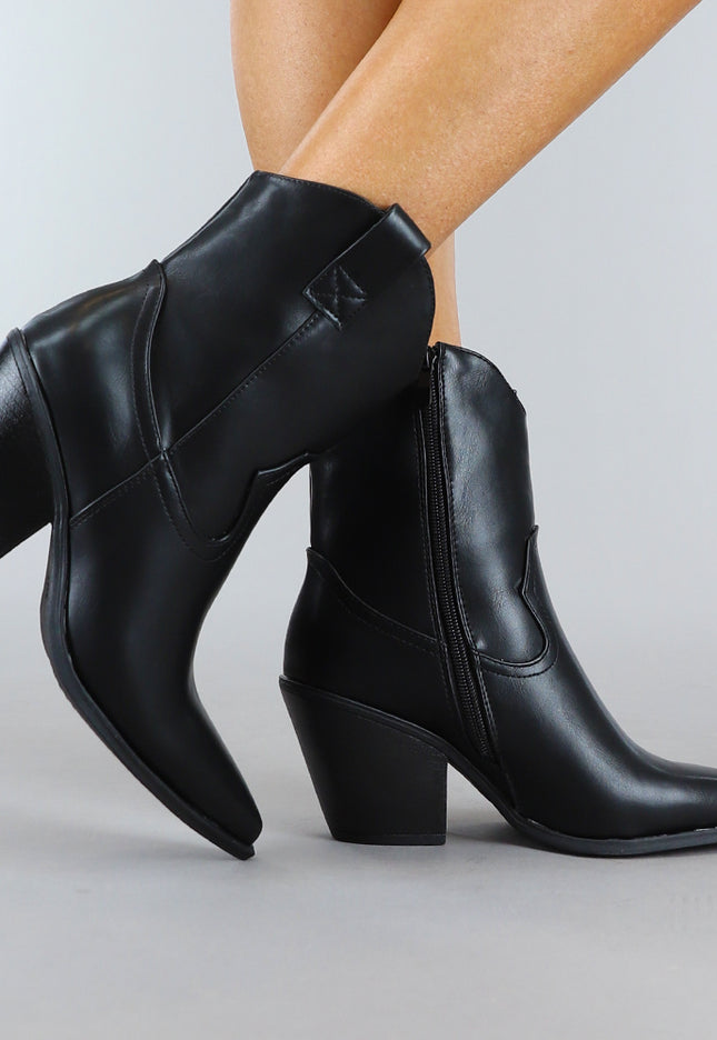 Zwarte Korte Cowboy Laarsjes