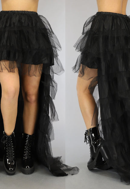 Zwarte Layered Mullet Rok