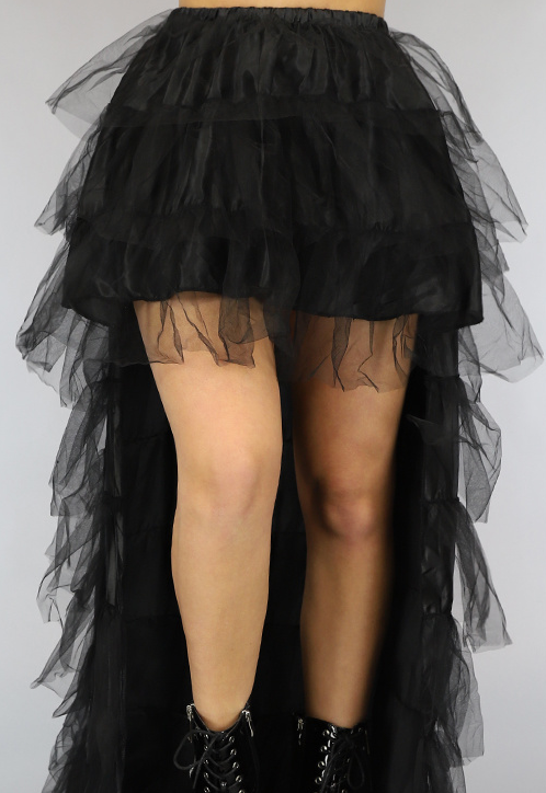 Zwarte Layered Mullet Rok