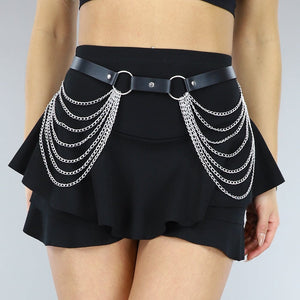 Zwarte Lederlook Bodychain