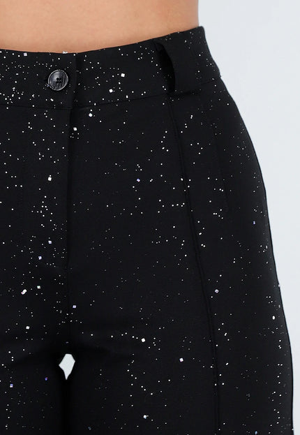 Zwarte Petite Glitter Stretch Pantalon