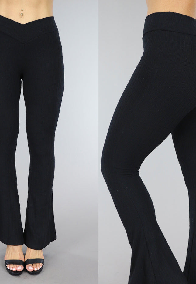 Zwarte Ribstof Flair Broek