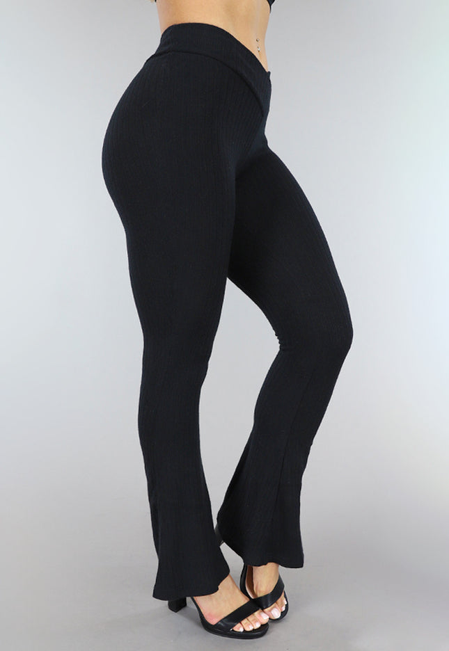 Zwarte Ribstof Flair Broek