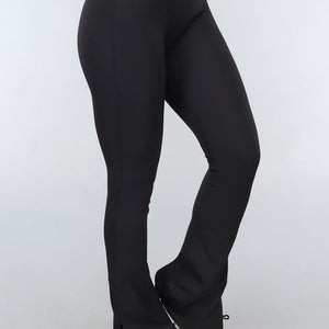 Zwarte Ribstof Flair Sportlegging met Split