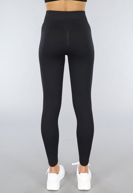Zwarte Ribstof Sport Broek