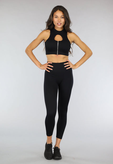 Zwarte Ribstof Sport Broek