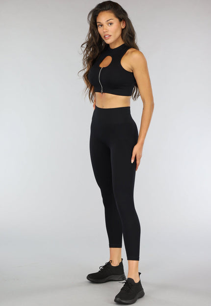 Zwarte Ribstof Sport Broek