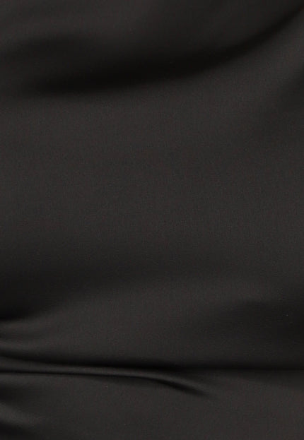 OP=OP.38.R Zwarte Satin Top met Strikdetail