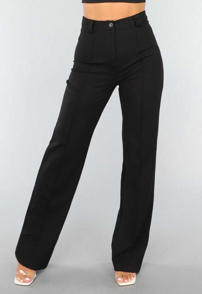 Zwarte Straight Leg Super Stretch Pantalon