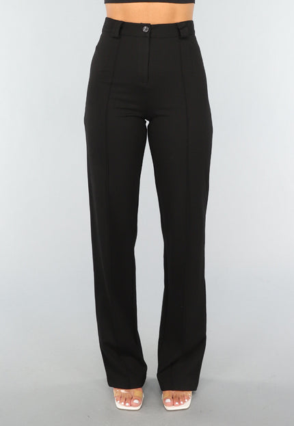 Zwarte Straight Leg Super Stretch Pantalon