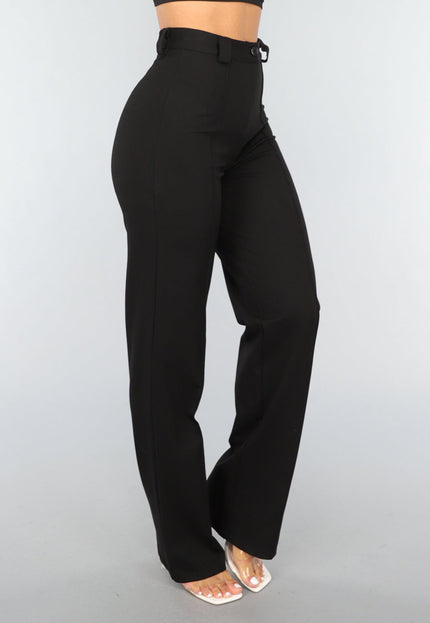 Zwarte Straight Leg Super Stretch Pantalon