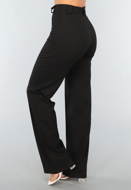 Zwarte Straight Leg Super Stretch Pantalon