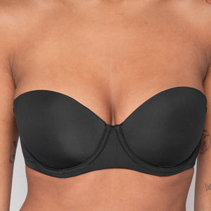 Zwarte Strapless Push Up BH