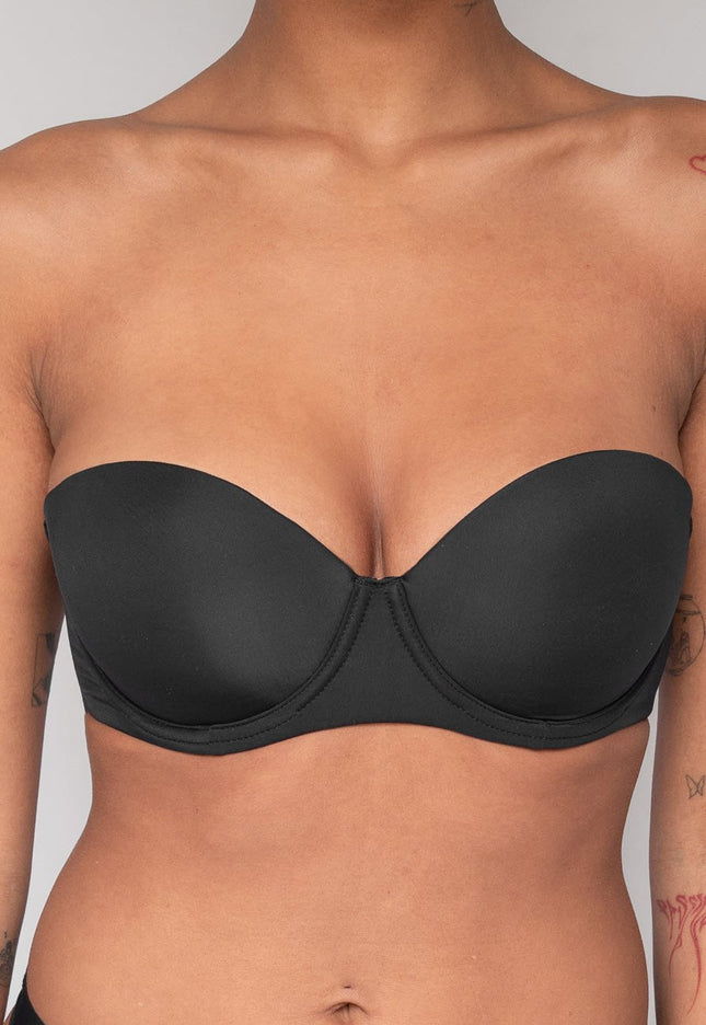 Zwarte Strapless Push Up BH
