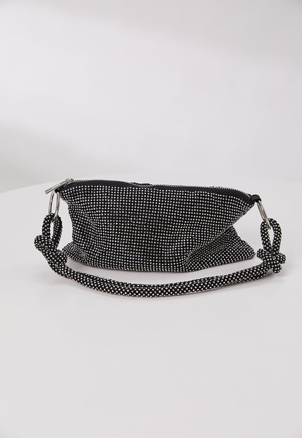 OP=OP.42.NL Zwarte Strass Schoudertas