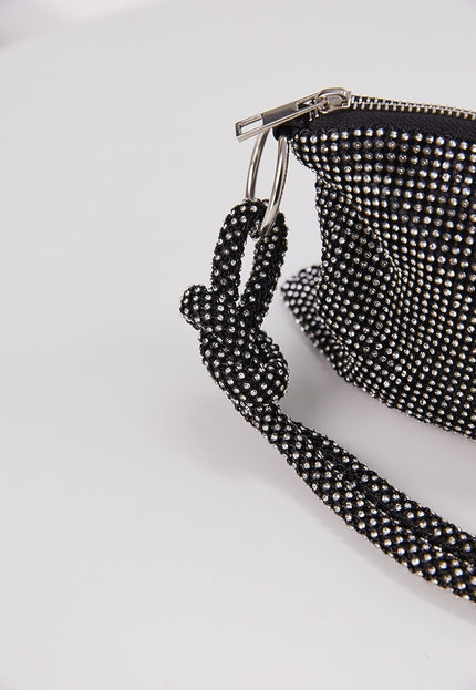 OP=OP.42.NL Zwarte Strass Schoudertas