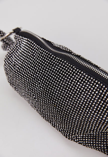 OP=OP.42.NL Zwarte Strass Schoudertas