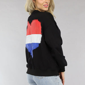 Zwarte Sweater met Nederlandse Vlag Hart
