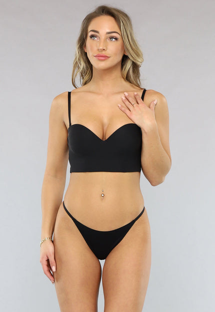 Zwarte Voorgevormde Beugel Push-Up BH