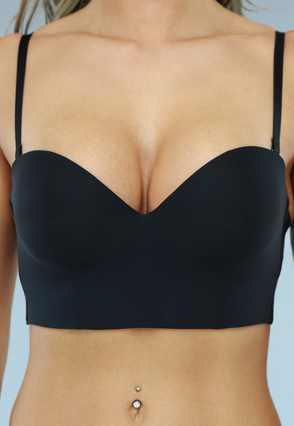 Zwarte Voorgevormde Beugel Push-Up BH
