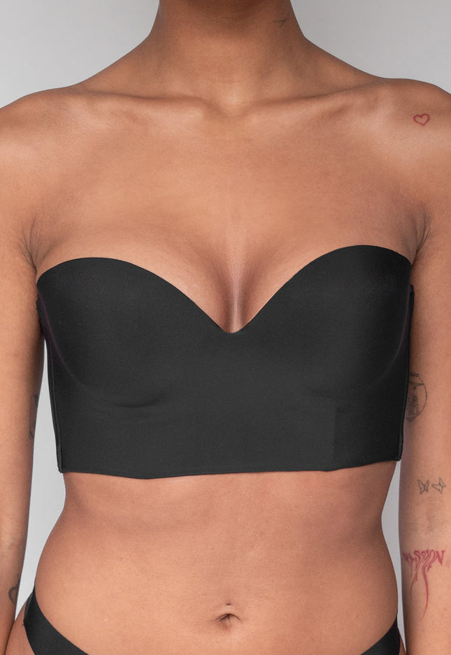 Zwarte Voorgevormde Beugel Push-Up BH