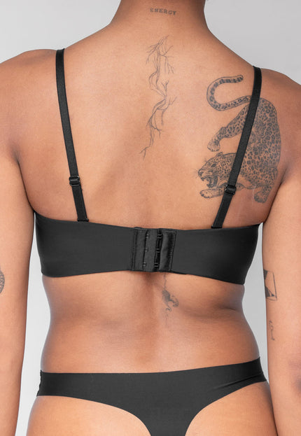 Zwarte Voorgevormde Beugel Push-Up BH