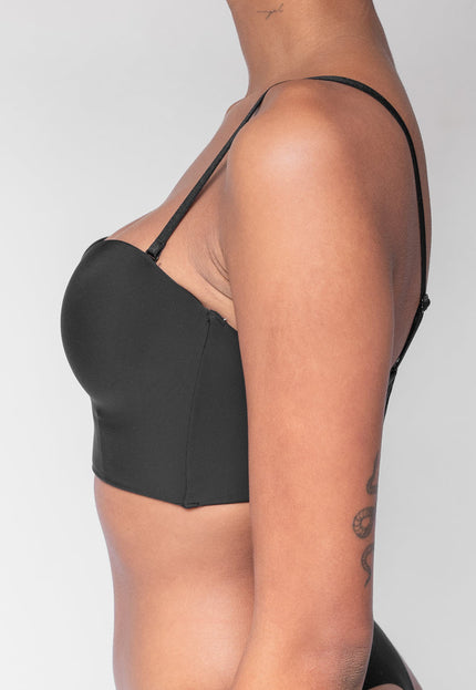 Zwarte Voorgevormde Beugel Push-Up BH