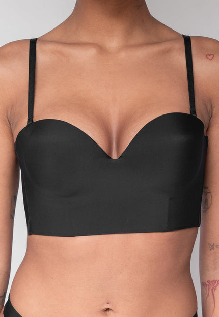 Zwarte Voorgevormde Beugel Push-Up BH